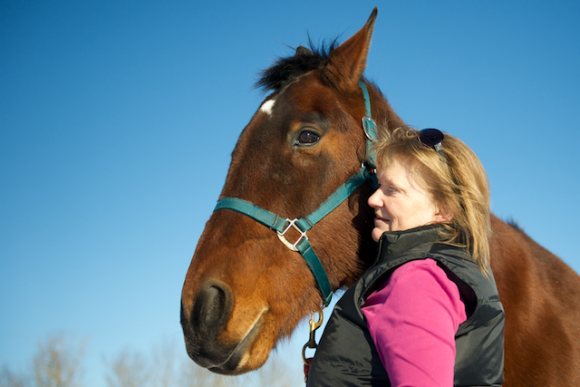 Marianne Frank with a horse